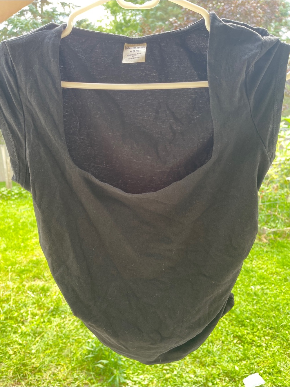 Black Women's Square Neck Crop